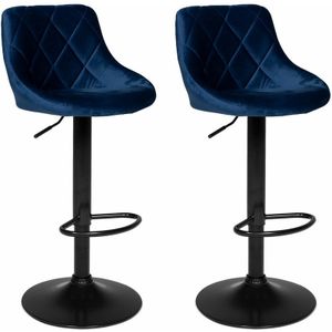 2er Set Barhockern aus blauem Samt robin