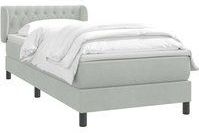 Vidaxl - Boxspringbett mit Matratze Hellgrau 80x210 cm Samt