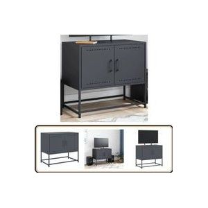 Vidaxl - TV-Schrank Anthrazit 68,5x39x60,5 cm Stahl - Industrieller TV-Schrank - TV-Stand Stahl - Fernsehtisch Anthrazit - Regal Metall
