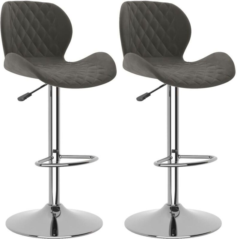 Barhocker 2 Stk. Dunkelgrau Samt Vidaxl