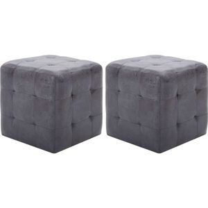 Pouf 2 Stk. Grau 30x30x30 cm Wildleder-Optik Vidaxl