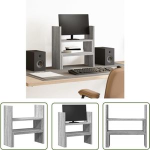 The Living Store - vidaXL Schreibtisch-Organizer Verstellbar Grau Sonoma 40x17x41 cm