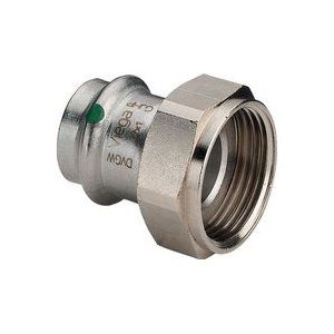 Sanpress Inox Verschraubung 437596 18mmxG 1/2, Stahl nichtrostend, flachdichtend, SC-Contur - Viega