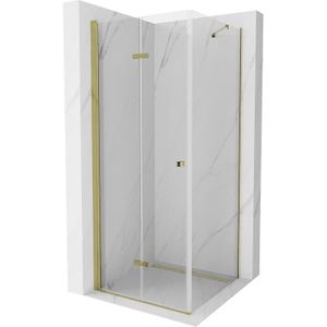 Lima klappbare Duschkabine 70 x 70 cm, Transparent, Gold - 856-070-070-50-00 - Mexen