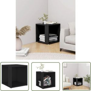 The Living Store Beistelltisch Schwarz 33x33x34,5 cm Holzwerkstoff - Beistelltisch - Nachttisch - Eckschrank - Wohnzimmerstil - Rustikal