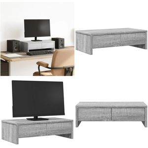 Vidaxl - Monitorständer mit Schubladen Grau Sonoma 50x27x15 cm