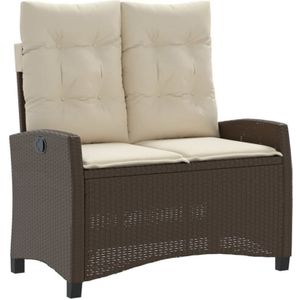 Vidaxl - Gartenbank Verstellbar mit Kissen Braun Poly Rattan