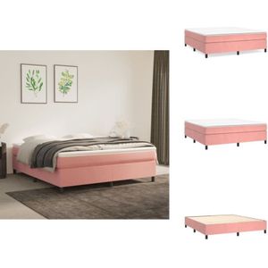 Vidaxl - Bettgestell Rosa 180x200 cm Samt - Samtbett - Rosa Bettgestell - Doppelbett Gestell - Boxspringbetten - Schlafzimmer Dekoration