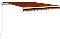 Einziehbare Markise Handbetrieben 300 x 250 cm Orange und Braun Vidaxl