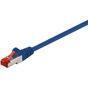 Cat 6 Patchkabel, s/ftp (PiMF), blau, Kupferleiter (cu), halogenfreier Kabelmantel (lszh). Kabellänge 25 m