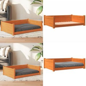 Vidaxl - Hundebett Wachsbraun 95,5x65,5x28 cm Massivholz Kiefer - Hunde Bett - Hunde Sofa - Holz Hundebett - Kiefernholz Hundebett - Hundebett Mit