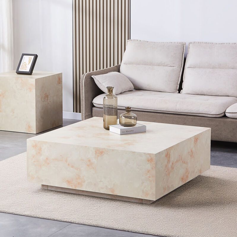Couchtisch Marmor amiri l Farbe: Sandstein, Größe: 95 x 40 x 50 cm Couchtisch Marmor Marmor Tisch - Home Deluxe