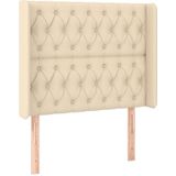 Kopfteil mit Ohren Creme 103x16x118/128 cm Stoff Vidaxl