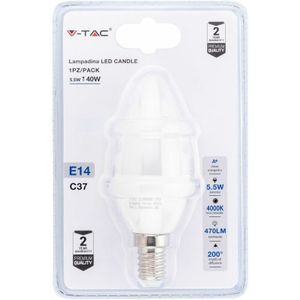 V-tac - led Birne E14 5,5W Kerzenlicht 4000K (Blister 1 Stück)
