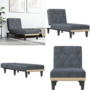 Vidaxl - Chaiselongue Dunkelgrau Samt - Chaiselongue - Relaxsessel - Lounge Sessel - Samtcouch - Wohnlandschaft - Home & Living