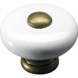 Möbelknopf Keramik weiß/gold ø 32,0 mm - 1 Stück Möbelknöpfe - Hettich