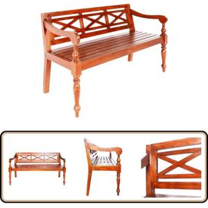 Vidaxl - Batavia-Sitzbank 136 cm Mahagoni Massivholz Dunkelbraun - Mahagoni Holzbank - Wohnzimmer Möbel - Esszimmer Bank - Gästebank - Vintage Bank