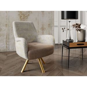 Fun Moebel - Sessel Drehsessel valerie in Stoff Touch Me und Elisa Velvet Cappuccino-Beige