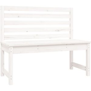 Gartenbank Weiß 109 cm Massivholz Kiefer vidaXL