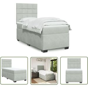 VidaXL Boxspringbett mit Matratze Hellgrau 90x200 cm Samt