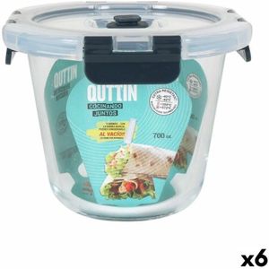 Quttin - Luftdichte Brotdose Ventil de Vakuum 700 ml 14 x 14 x 11 cm (6 Stück)
