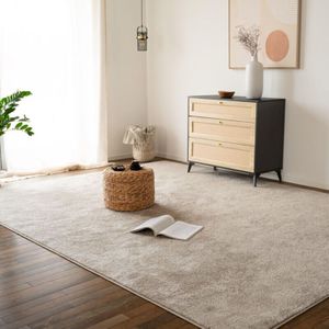 Kurzflor Teppich fofi Farbe: Creme, Größe: 200 x 140 cm Teppich Kurzflor Matte Flor - Home Deluxe