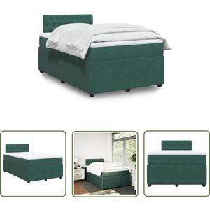 VidaXL Boxspringbett mit Matratze Dunkelgrün 120x190 cm Samt