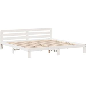 Vidaxl - Massivholzbett ohne Matratze Weiß 180x200 cm Kiefernholz