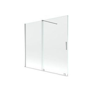 Velar 2-Flügel-Badewannenwand Regulierbare 170 x 150 cm, transparent, chrom - 896-170-000-01-0 - Mexen