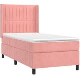 Vidaxl - Boxspringbett mit Matratze & led Rosa 100x200 cm Samt