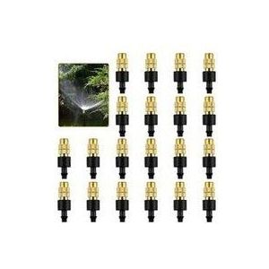 Messing-Sprühdüse, 20 Stück, verstellbare Messing-Bewässerungssprühdüse, Sprinklerkopf, Sprinkler, Zerstäuber für die Gartenbewässerung