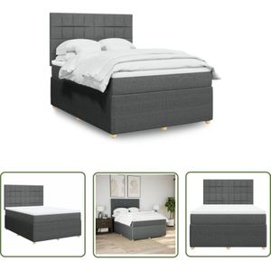 VidaXL Boxspringbett mit Matratze Dunkelgrau 160x200 cm Stoff