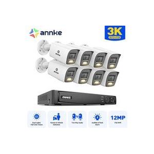 Annke - berwachungskamera Set Außenbereich, 8CH nvr 8 Kamera Intelligente Dual Licht,Nachtsicht,2 WegeAudio,Bewegungserkennung, Videoüberwachungsset