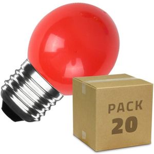 Efectoled - 20er Pack LED-Glühbirnen E27 3W 300lm G45 Einfarbig Blau