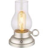 Tischlampe Tischleuchte Beistelllampe Glas amber Akku Touchdimmer LED H 17,5 cm