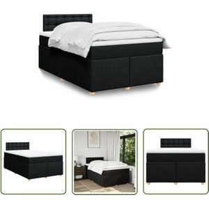 VidaXL Boxspringbett mit Matratze Schwarz 120x200 cm Stoff
