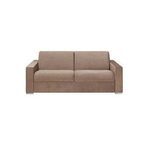 Vente-unique - Schlafsofa 4-Sitzer - Liegefläche: 160 cm - Matratzenhöhe: 14 cm - Samt - Beige - calito