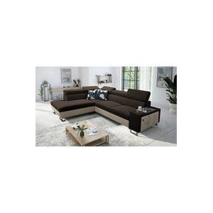 Kaiser - Modernes Luxus-Ecksofa mit Schlaffunktion melody vii Tauro/Freya Beige/Braun Links