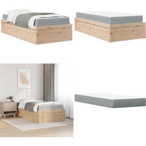 Vidaxl - Bett mit Matratze 90x190 cm Massivholz Kiefer - Schlafzimmermöbel - Holzbetten - Kiefernbett - Doppelbett - Boxspringbett - Home & Living