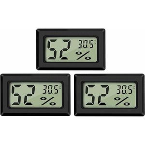 Mini-Digital-LCD-Thermometer-Hygrometer (3er-Pack – a) Temperatur- und Feuchtigkeitsanzeige, 10 % bis 99 % relative Luftfeuchtigkeit, tragbares