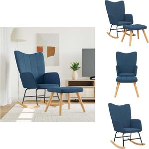 Vidaxl - Schaukelsessel mit Hocker Blau Stoff - Schaukelstuhl - Relaxsessel - Esszimmerstuhl - Lounge Chair - Blau
