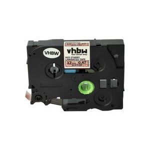 Vhbw - Schriftband-Kassette kompatibel mit Brother P-Touch H75, H75S, P700, RL-700S, ST-5 Etiketten-Drucker 12mm Schwarz auf Rot (Glitter)