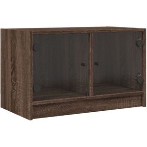Vidaxl - TV-Schrank mit Glastüren Braun Eichen-Optik 68x37x42 cm