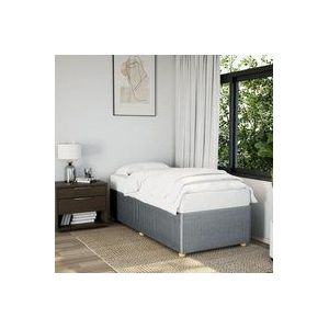 Bettgestell ohne Matratze Hellgrau 80x200 cm Stoff