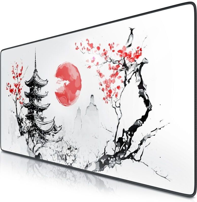 Titanwolf - xxl Speed Gaming Mauspad Schwarz 900 x 400mm, xxl Mousepad, Tischunterlage Large Size, verbessert Präzision und Geschwindigkeit