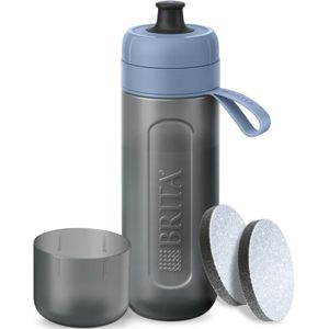 Sportflasche Modell active Dunkelblau (600ml) mit 2 MicroDisc-Filtern, flexibel BPA-frei, filtert Chlor, Unreinheiten, Hormone, Pestizide und bewahrt