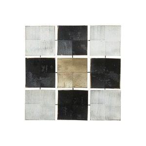 Wanddekoration schwarz/weiß/gold 50 x 50 cm in modernen Farbtönen Quadratisch Modern
