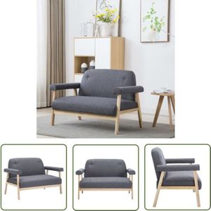 vidaXL 2-Sitzer-Sofa Stoff Dunkelgrau