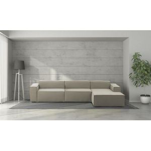 Talamo Italia Festes Sofa Raffaella, Modulares 4-Sitzer-Sofa mit rechter Halbinsel, 100% Made in Italy, Modernes Sofa aus Stoff, Cm 340x170h70,