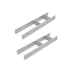 Pfostenanker H-Pfostenträger H-Anker 600 mm Länge Pfostenschuh für Carport 121MM 2 Stück - Swanew